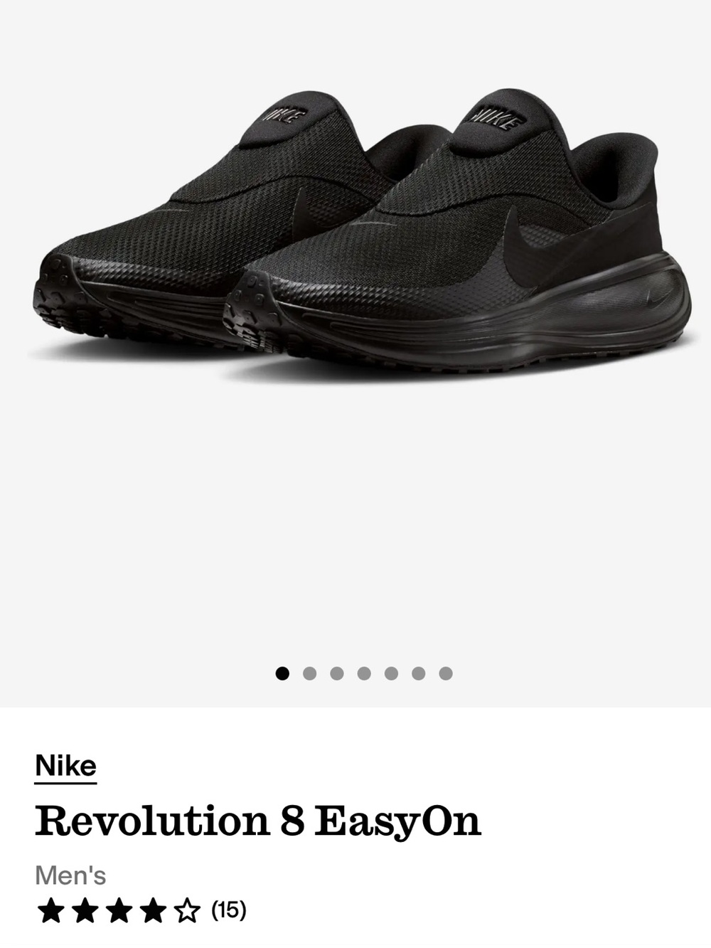 Nike Men's Revolution8 EasyOn Slip-On Sneakers in Black